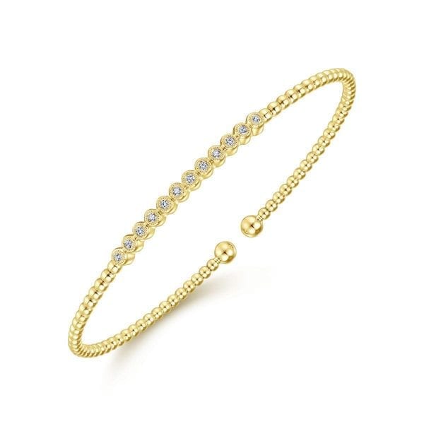 14K Yellow Gold Fashion Bangle .14 ct diamond size 6.5 - Image 2