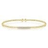 14K Yellow Gold Fashion Bangle .13 carat diamond weight simple bar