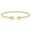 14K Yellow Gold Pyramid .07 Ct Diamond Split Cuff Bangle