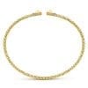 14K Yellow Gold Pyramid .07 Ct Diamond Split Cuff Bangle - Image 3
