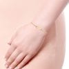 14K Yellow Gold Pyramid .07 Ct Diamond Split Cuff Bangle - Image 4