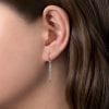 14K White Gold Peek A Boo Spike Diamond Earrings - Image 2