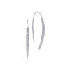 14k White Gold Slim Tapered Diamond Drop Earrings
