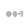 14k White Gold Round Cluster Diamond Stud Earrings