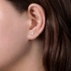 14k White Gold Round Cluster Diamond Stud Earrings - Image 2