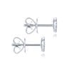 14k White Gold Round Cluster Diamond Stud Earrings - Image 3