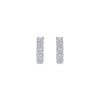 14K White Gold Twisted 15mm Diamond Huggie Earrings - Image 3
