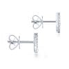 14k White Gold Tapered X Diamond Stud Earrings - Image 3