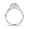 14K White Gold Cushion Halo Round Diamond Engagement Ring / Center Diamond Sold Seperate - Image 2