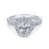 14K White Gold Oval Halo Diamond Engagement Ring / Center Diamond Sold Seperate