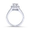 14K White Gold Oval Halo Diamond Engagement Ring / Center Diamond Sold Seperate - Image 2