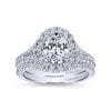 14K White Gold Oval Halo Diamond Engagement Ring / Center Diamond Sold Seperate - Image 4