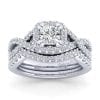 14K White Gold Cushion Halo Diamond Engagement Ring / Center Diamond Sold Seperate - Image 4