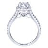 Vintage 14K White Gold Round Halo Diamond Engagement Ring / Center Diamond Sold Seperate - Image 2