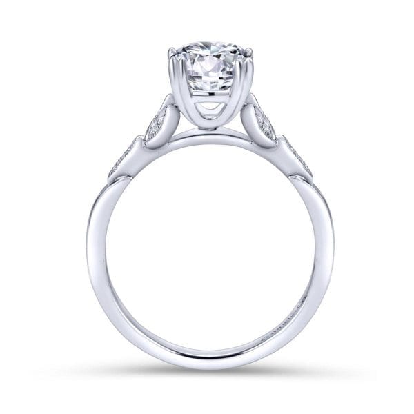 14K White Gold Round Diamond Engagement Ring - Image 2