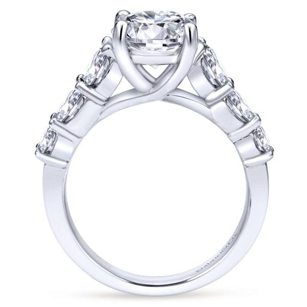 14K White Gold Round Diamond Engagement Ring - Image 2