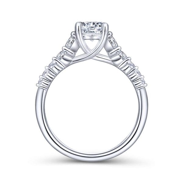 14K White Gold Round Diamond Engagement Ring - Image 2