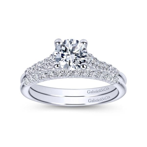 14K White Gold Round Diamond Engagement Ring - Image 4