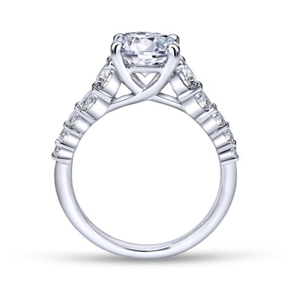 14K White Gold Round Diamond Engagement Ring - Image 2