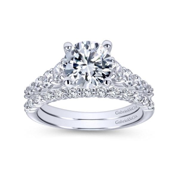 14K White Gold Round Diamond Engagement Ring - Image 4