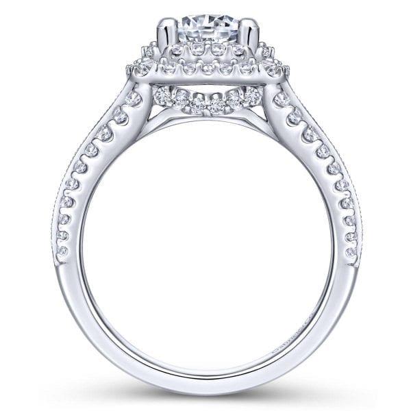 14K White Gold Round Diamond Engagement Ring - Image 2