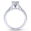 14K White Gold Princess Cut Diamond Engagement Ring / Center Diamond Sold Seperate - Image 2