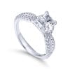 14K White Gold Princess Cut Diamond Engagement Ring / Center Diamond Sold Seperate - Image 3