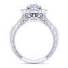 Vintage 14K White Gold Cushion Halo Diamond Engagement Ring / Center Diamond Sold Seperate - Image 2