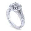 Vintage 14K White Gold Cushion Halo Diamond Engagement Ring / Center Diamond Sold Seperate - Image 3