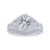 Unique 14K White Gold Vintage Halo Engagement Ring / Center Diamond Sold Seperate - Image 4