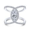 14K White Gold Marquise Halo Diamond Engagement Ring / Center Diamond Sold Seperate