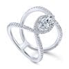 14K White Gold Marquise Halo Diamond Engagement Ring / Center Diamond Sold Seperate - Image 3