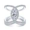 14K White Gold Marquise Halo Diamond Engagement Ring / Center Diamond Sold Seperate - Image 4