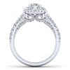 14K White Gold Oval Halo Diamond Engagement Ring / Center Diamond Sold Seperate - Image 2