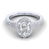 14K White Gold Oval Halo Diamond Engagement Ring / Center Diamond Sold Seperate