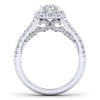 14K White Gold Oval Halo Diamond Engagement Ring / Center Diamond Sold Seperate - Image 2