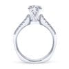 14K White Gold Round Wide Band Diamond Engagement Ring - Image 2