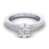14K White Gold Oval Diamond Engagement Ring