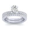 14K White Gold Oval Diamond Engagement Ring - Image 4