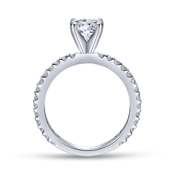 14K White Gold Round Diamond Engagement Ring - Image 2