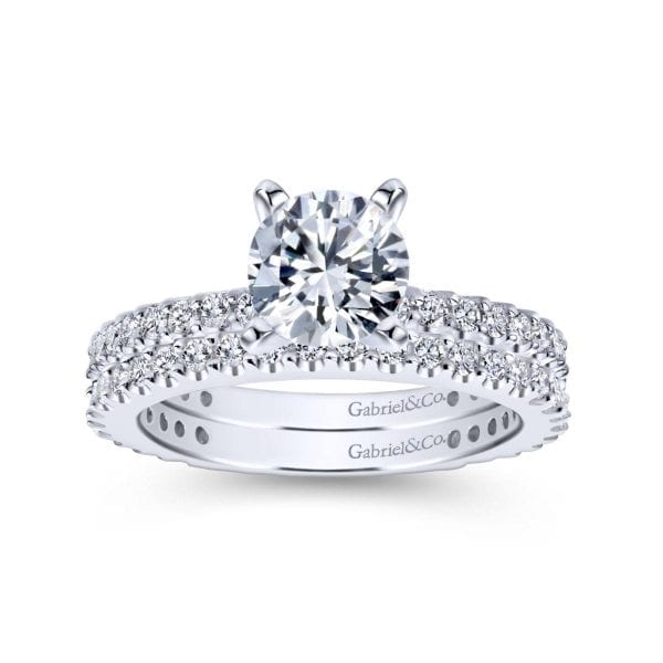 14K White Gold Round Diamond Engagement Ring - Image 4