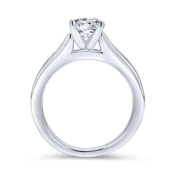 14K White Gold Round Diamond Engagement Ring - Image 2