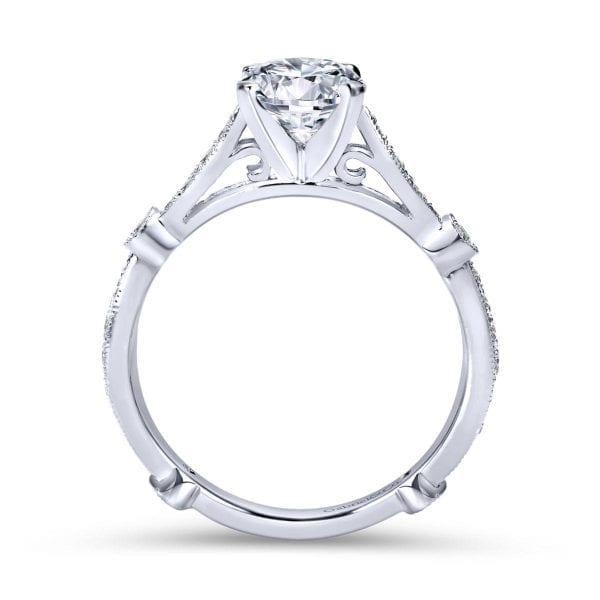 14K White Gold Round Diamond Engagement Ring - Image 2