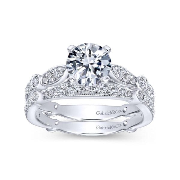 14K White Gold Round Diamond Engagement Ring - Image 4