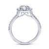 14K White Gold Cushion Halo Round Diamond Engagement Ring / Center Diamond Sold Seperately - Image 2