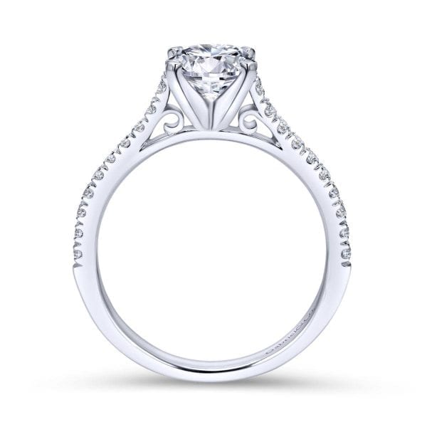 14K White Gold Round Diamond Engagement Ring - Image 2