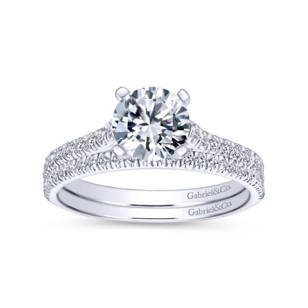 14K White Gold Round Diamond Engagement Ring - Image 4