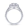 14K White Gold Cushion Halo Round Diamond Engagement Ring / Center Diamond Sold Seperately - Image 2
