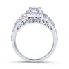 Vintage 14K White Gold Emerald Halo Diamond Engagement Ring / Center Diamond Sold Seperate - Image 2