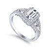 Vintage 14K White Gold Emerald Halo Diamond Engagement Ring / Center Diamond Sold Seperate - Image 3